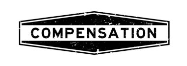 Grunge black compensation word hexagon rubber seal stamp on white background