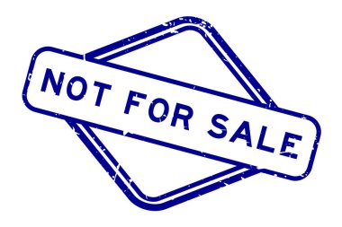 Grunge blue not for sale word rubber seal stamp on white background