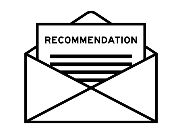 Envelope Letter Sign Word Recommendation Headline — Stock Vector