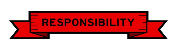 Baner Etykiety Wstążki Odpowiedzialnością Słowa Kolorze Czerwonym Białym Tle — Wektor stockowy