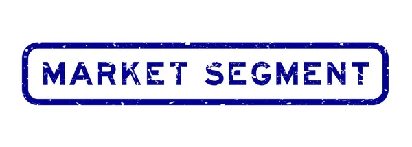 グランジブルー市場セグメントワード正方形のゴムシール白の背景にスタンプ — ストックベクタ