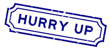 Grunge blue, acele et. Beyaz arka planda lastik mühür damgası.