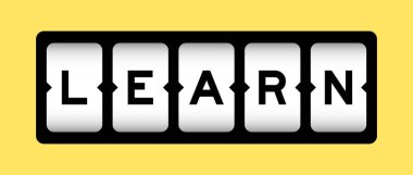 Kelime olarak siyah renk slot flamasında sarı arkaplan ile öğrenin