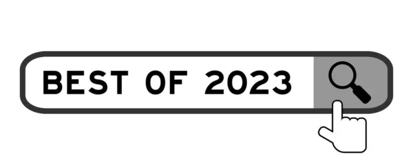 Αναζήτηση Banner Στη Λέξη Καλύτερο Του 2023 Χέρι Πάνω Από — Διανυσματικό Αρχείο
