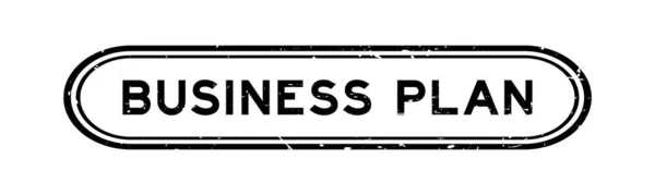 Grunge Schwarzer Businessplan Wort Gummidichtung Stempel Auf Weißem Hintergrund — Stockvektor
