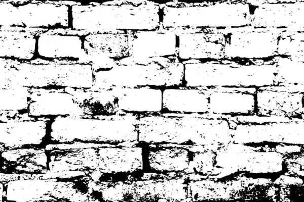 Гранж Чорна Текстура Цегляна Стіна Формою Лінії Тріщини Білому Тлі — стоковий вектор