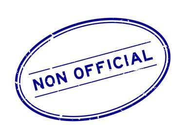 Grunge blue gayri resmi kelime oval lastik mühür beyaz arka planda