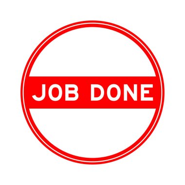 Beyaz arkaplanda yapılan sözcükte kırmızı renk yuvarlak mühür etiketi