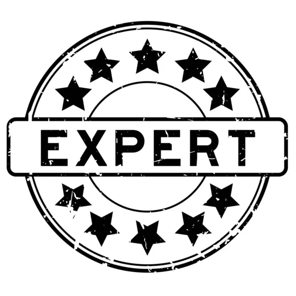 Grunge Black Esxpert Word Rubber Seal Stamp White Background — Stock Vector