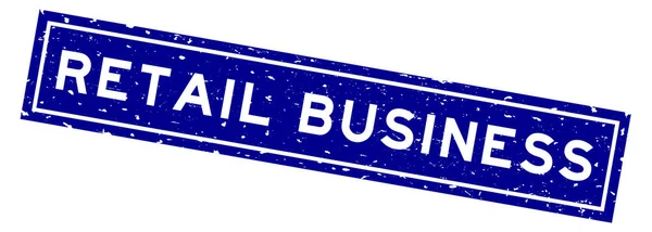 Grunge Blue Retail Business Word Square Rubber Seal Stamp Auf — Stockvektor