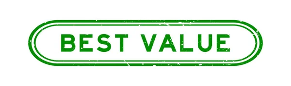 Grunge Verde Melhor Valor Palavra Selo Borracha Fundo Branco — Vetor de Stock