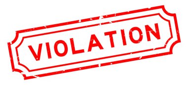 Grunge kırmızı kelime ihlal beyaz arka planda kauçuk mühür