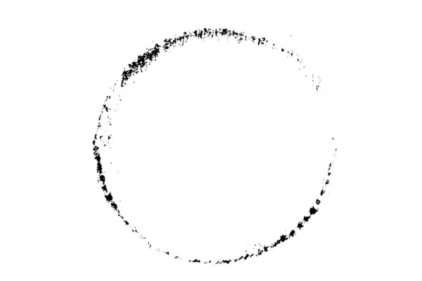 Zwarte Kleur Grunge Textuur Cirkel Ronde Vorm Witte Achtergrond Met — Stockvector