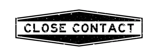 Grunge Black Close Contact Word Sechskant Gummidichtung Stempel Auf Weißem — Stockvektor