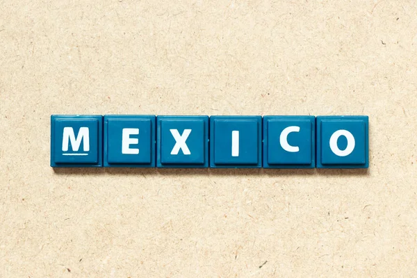 Kachel Alphabet Buchstabe Wort Mexiko Auf Holz Hintergrund — Stockfoto