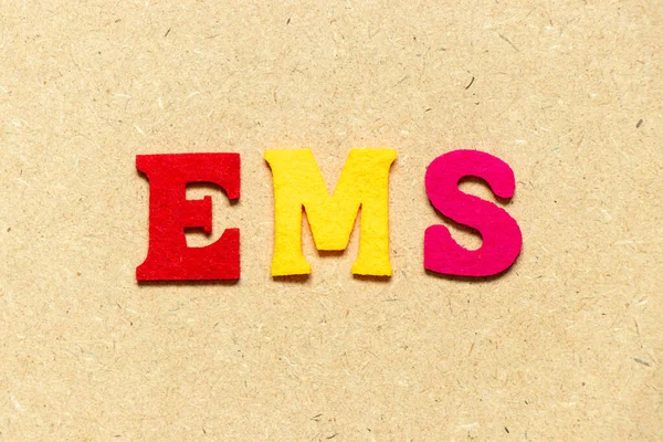 Alfabeto Pano Cor Palavra Ems Abreviatura Serviços Médicos Emergência Serviço — Fotografia de Stock
