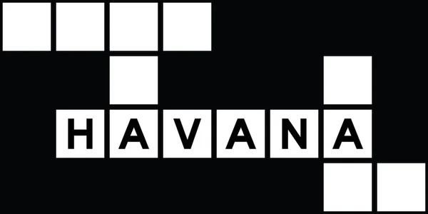 Alphabet Letter Word Havana Crossword Puzzle Background — Stock Vector