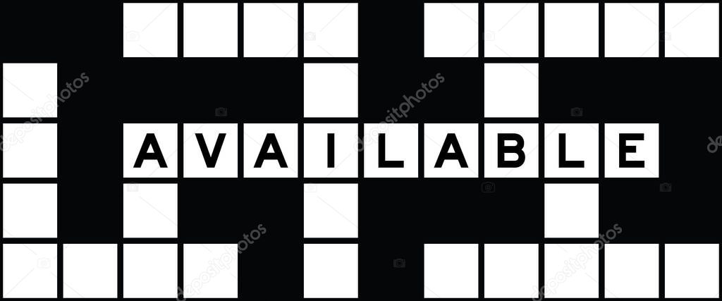 Alphabet letter in word available on crossword puzzle background