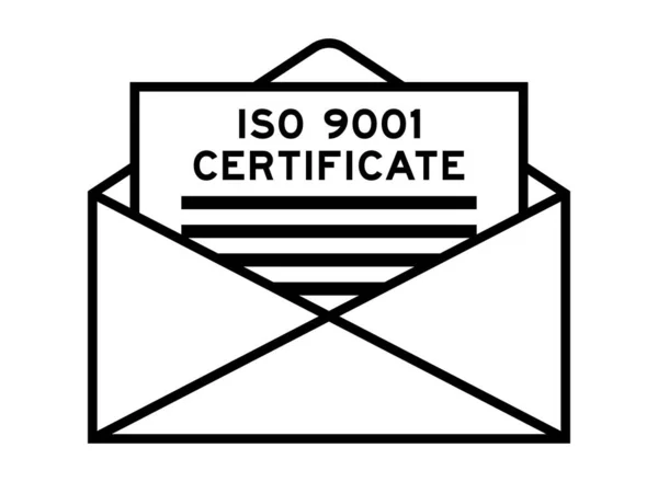 Envelop Letterteken Met Het Woord Iso 9001 Certificaat Als Kop — Stockvector