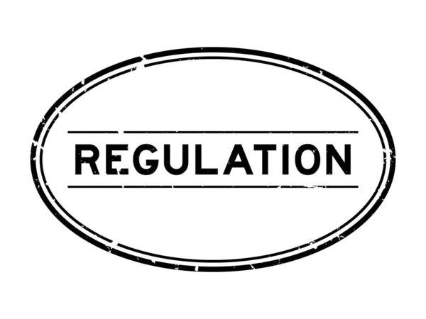 Grunge Black Regulation Word Oval Rubber Seal Stamp Auf Weißem — Stockvektor