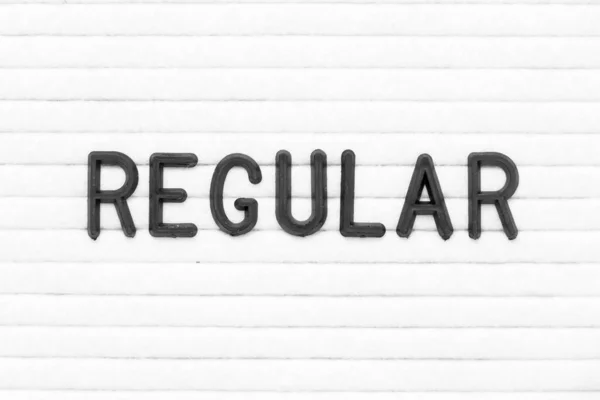 Black Color Letter Word Regular White Felt Board Background — Stock Photo, Image