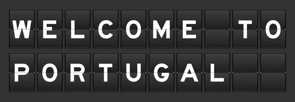 Svart Färg Analog Flip Board Med Ord Välkommen Till Portugal — Stock vektor