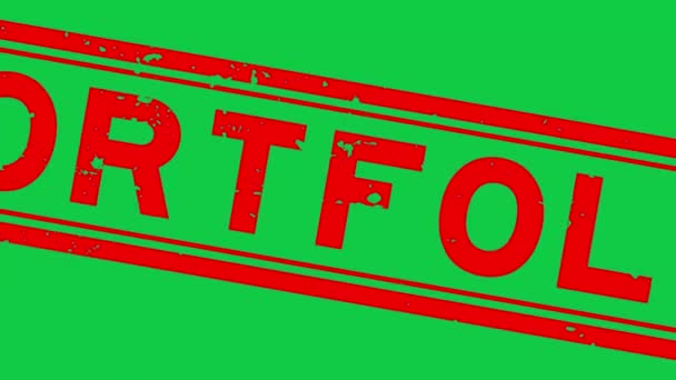 绿色背景的红色组合字正方形橡皮图章缩放 — 图库视频影像