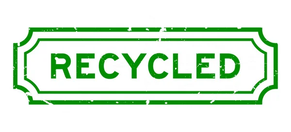 Grunge Vert Recyclé Mot Caoutchouc Cachet Timbre Sur Fond Blanc — Image vectorielle