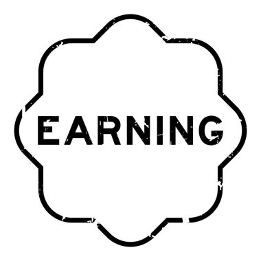 Grunge siyah kazanç kelime lastik mühür arka planda mühürlü