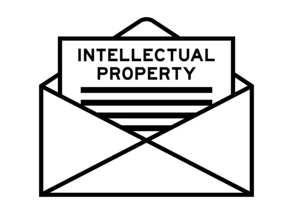 Signo Sobre Carta Con Palabra Propiedad Intelectual Como Titular — Vector de stock