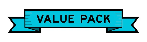 Banner Etiqueta Cinta Con Paquete Valor Palabra Color Azul Sobre — Archivo Imágenes Vectoriales