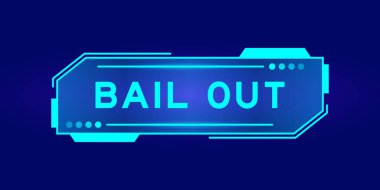 Mavi arkaplandaki kullanıcı arayüzü ekranında kelime paraşütü olan gelecekçi hud pankartı