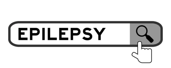 Hledat Nápis Slově Epilepsie Rukou Přes Lupu Ikonu Bílém Pozadí — Stockový vektor