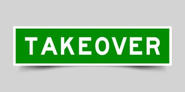 Gri arkaplanda kelime ele geçirme etiketi olan yeşil renkli kare biçimindeki etiket