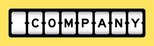 黄色の色の背景を持つスロットバナー上の単語会社の黒 — ストックベクタ