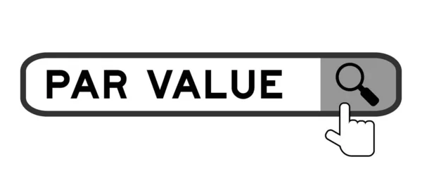 Hledat Nápis Nominální Hodnotě Slova Předáním Ikony Lupy Bílém Pozadí — Stockový vektor