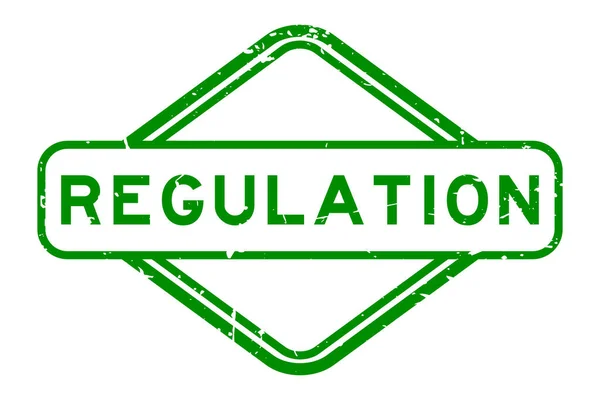 Grunge Green Regulation Word Rubber Seal Stamp Auf Weißem Hintergrund — Stockvektor