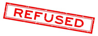 Grunge kırmızısı beyaz arka plandaki sözcüğü reddetti.