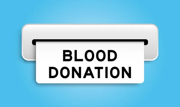 Banner Cupón Blanco Con Donación Sangre Palabra Máquina Sobre Fondo — Vector de stock