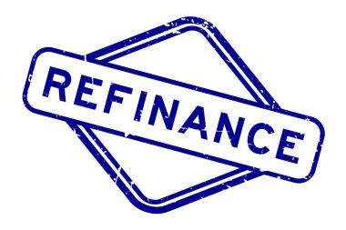 Grunge Blue beyaz arka planda lastik mühür kelimesini yeniden finanse ediyor