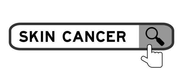 Cari Banner Pada Kanker Kulit Kata Dengan Tangan Atas Ikon - Stok Vektor