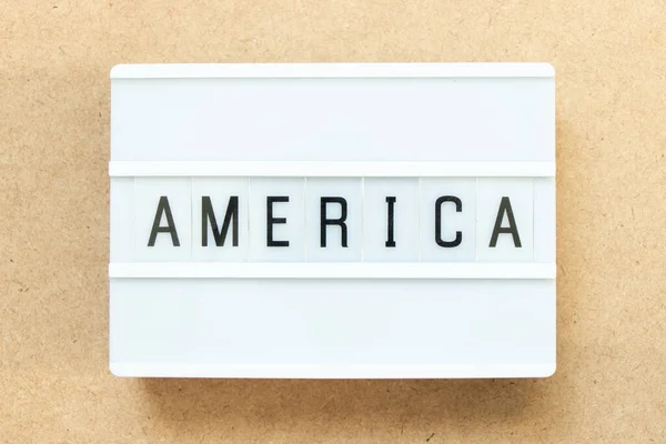 Lightbox Slovem America Dřevěném Pozadí — Stock fotografie