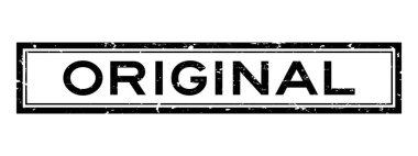 Grunge black original word square rubber seal stamp on white background