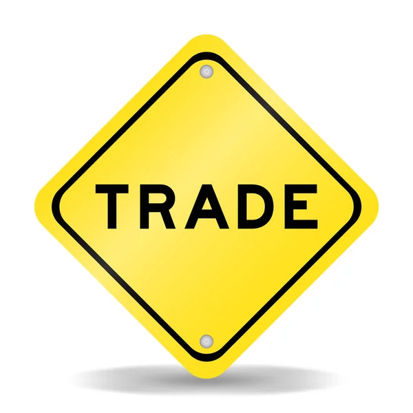 Signo Transporte Color Amarillo Con Comercio Palabras Sobre Fondo Blanco — Vector de stock