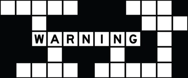Alphabet Buchstabe Wort Warnung Auf Kreuzworträtsel Hintergrund — Stockvektor