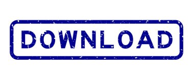 Grunge mavisi beyaz arkaplanda lastik mühür damgası indir