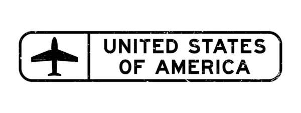 Amerika Birleşik Devletleri Nin Grunge Siyahi Sözcüğünün Beyaz Arkaplanda Ikon — Stok Vektör