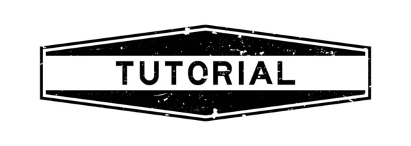 Grunge Black Tutorial Word Hexagon Gummidichtung Stempel Auf Weißem Hintergrund — Stockvektor