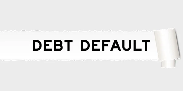 Zerrissenes Graues Papier Hintergrund Die Wort Schuldenausfall Unter Zerrissenen Teil — Stockvektor