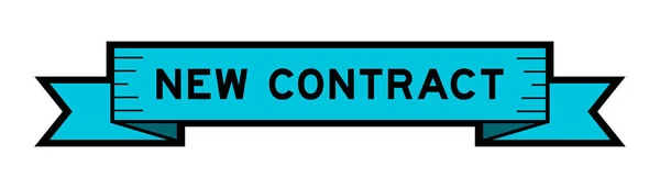 Lintlabel Banner Met Woord Nieuw Contract Blauwe Kleur Witte Achtergrond — Stockvector